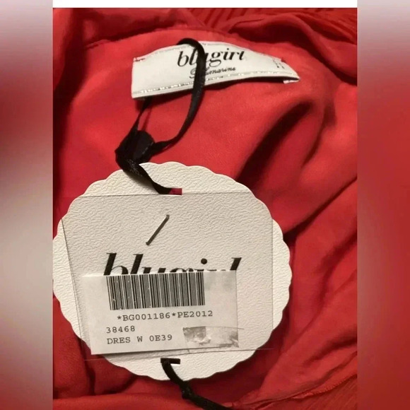 NEW BLUGIRL BLUMARINE Red Sleeveless Silk Pleat V-neck Jewel Dress Sz IT 40 US 4 - Picture 3 of 5